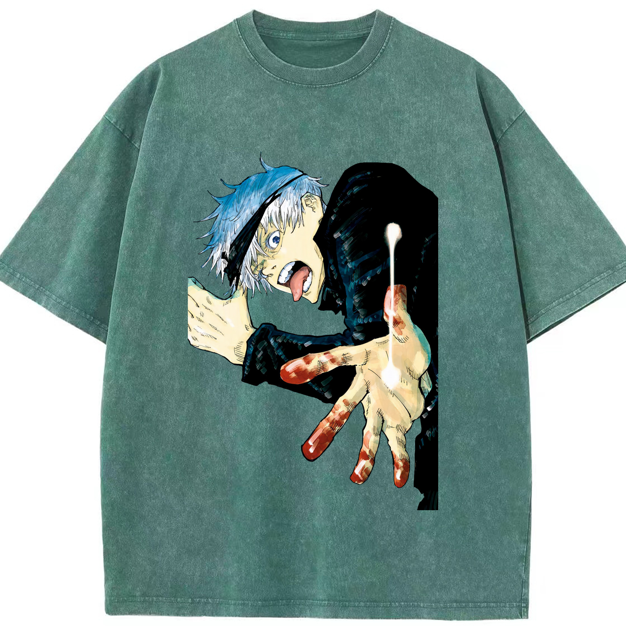 （画像用） 呪術廻戦 Jujutsu Kaisen 綿100% ヴィンテージ風 半袖Tシャツ（フロントプリント）